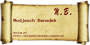 Modjesch Benedek névjegykártya
